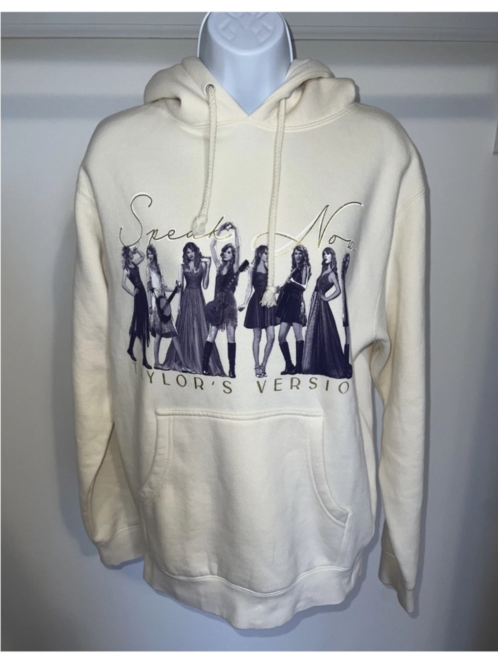 Taylor Swift Speak Now Taylors Version Cream Biege Hoodie XS